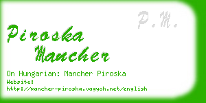 piroska mancher business card